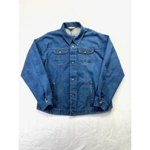 Vintage Key Imperial Denim Jacket Mens 54 Tall Made in USA Blue Trucker Workwear